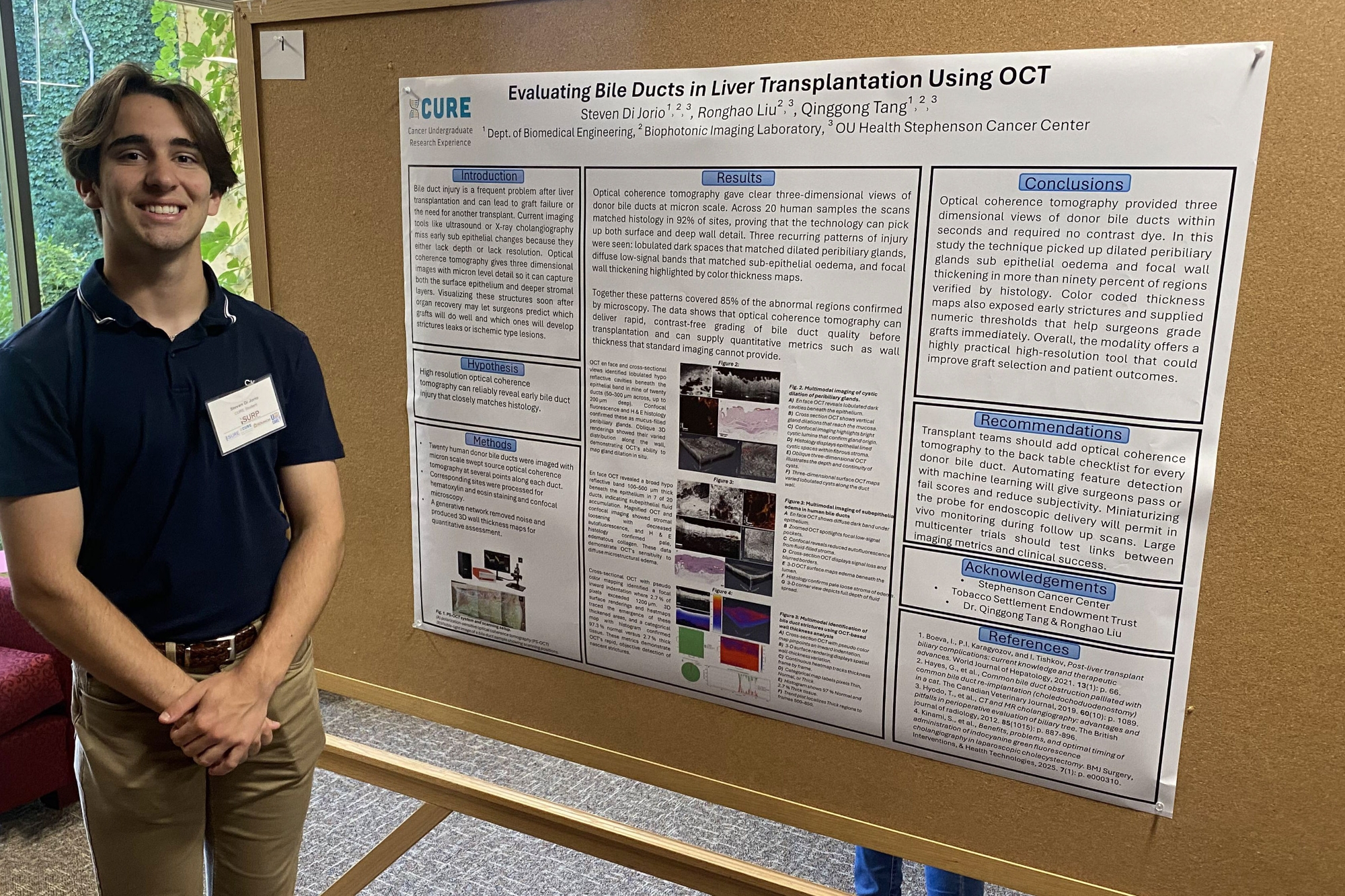 Steven Di Jorio presenting CURE fellowship research poster